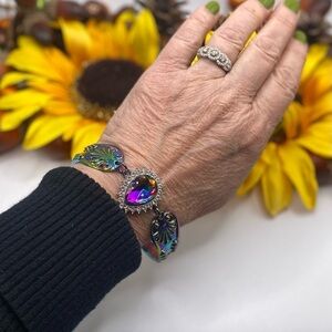 Stunning Sparkling Snap Bangle Bracelet with 18mm snap! SEE VIDEO! BEAUTIFUL! 🌻